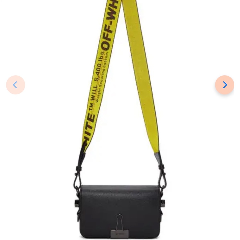 Off-White Black Mini Plain Flap Bag with 2 straps.